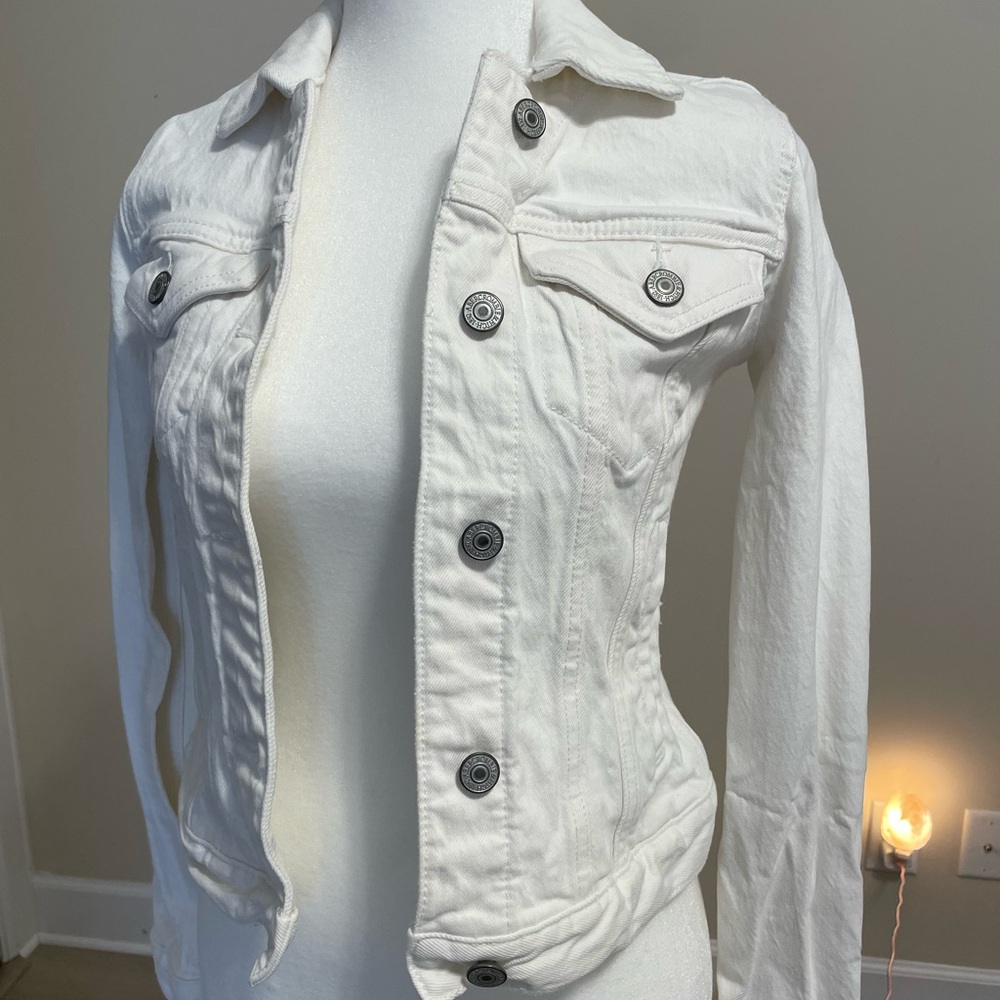 Abercrombie Classic White Denim Jacket